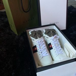 Gucci Ace Sneakers with removable maxi rhinestones bows